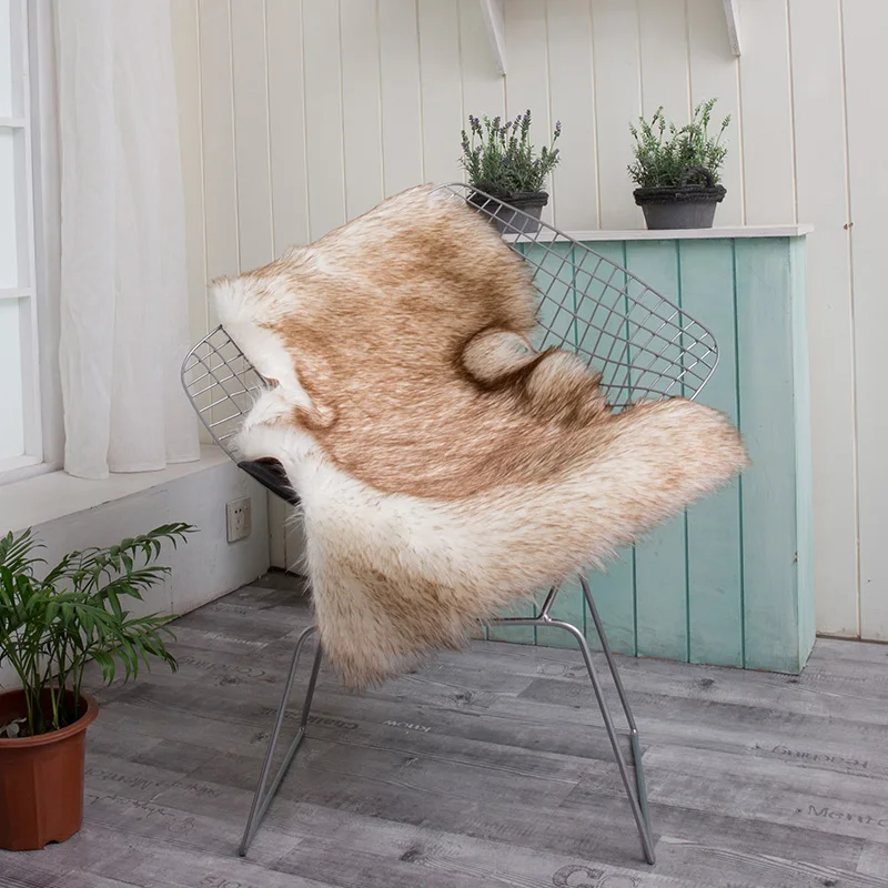 Имитация шерсти ковер спальня прикроватное одеяло стул коврик подушка пушистый