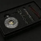 Часы карманные механические, с римскими цифрами, с цепочкой, в подарочной коробке