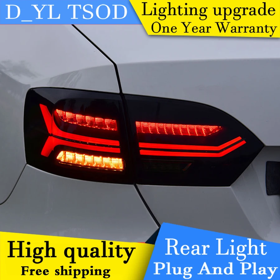 

D_YL автомобильный Стайлинг для VW Jetta задсветильник s 2012-2017 Jetta светодиодный задний фонарь автомобильные товары DRL + тормоз + Парк + сигнал свети...
