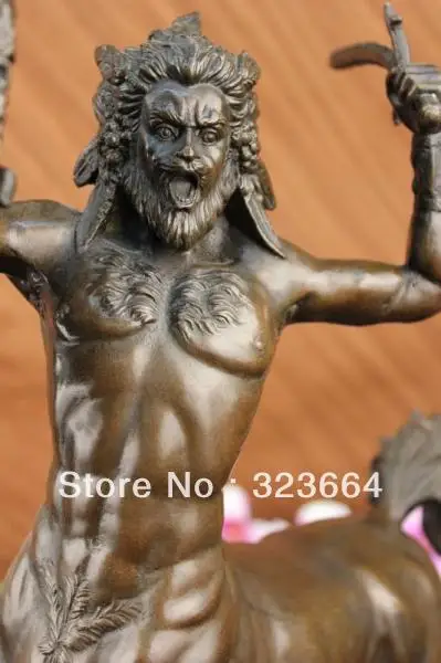 Мощный центаур греческой мифологии бронзовая статуя скульптура потерянный Воск