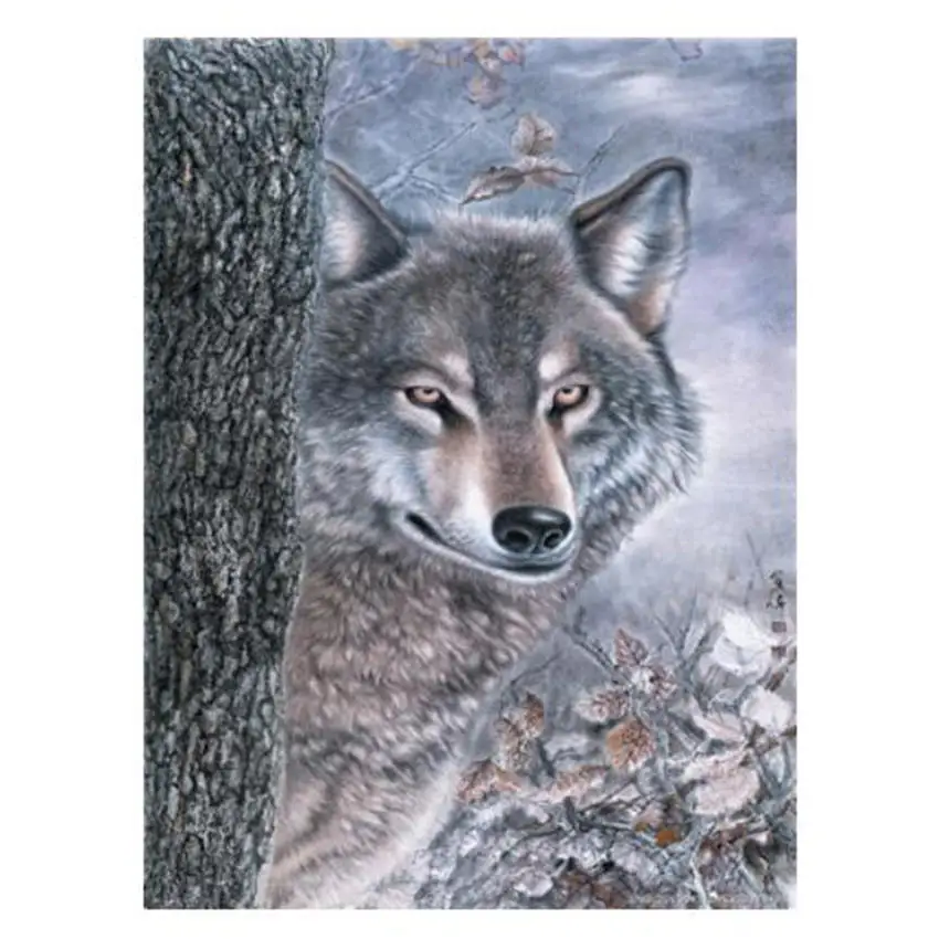wolf painting 34 RIHE рамка животное Сделай Сам краска по номерам Акриловая Краска на холсте Абстрактная олень ручная краска ed масляная краска для домашнего декора 40x50 см - Цвет: wolf painting 34