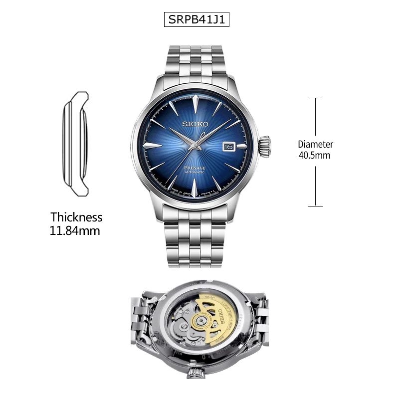 Мужские деловые часы Seiko 100% оригинальные Автоматические наручные нержавеющая