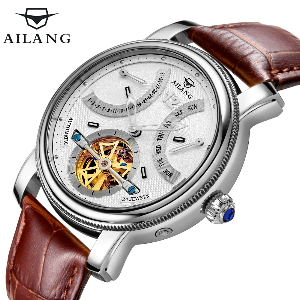 High Quality Top Brand Luxury Tourbillon Men Automatic Mechanical Watch Calendar Male Clock Business Wrist Relogio Masculino | Наручные