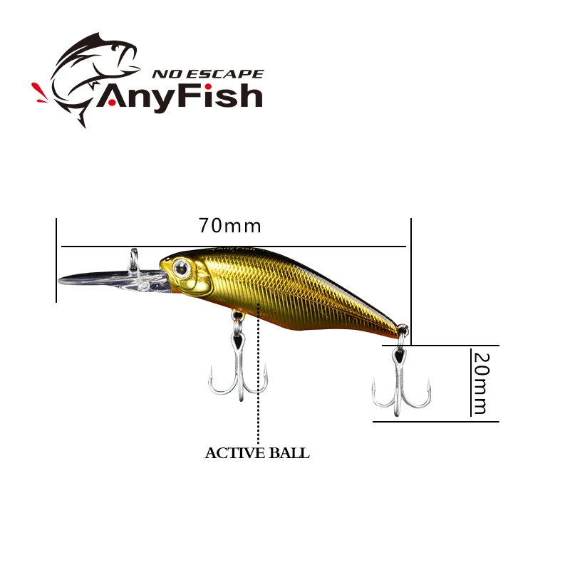 Приманка рыболовная ANYFISH STAR RV SHAD 70F DR 7 см 9 8 г искусственная приманка с 3D глазами 2
