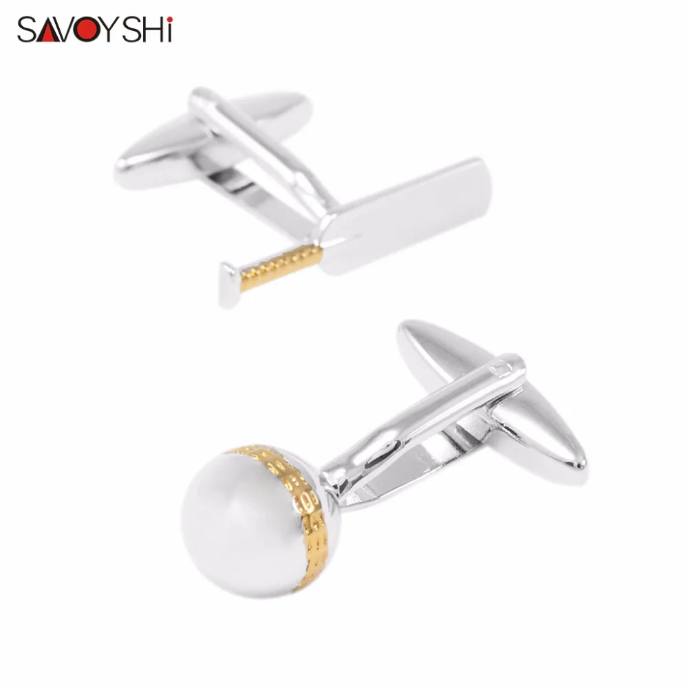 Модные 3D запонки SAVOYSHI для крикета мужчин брендовые рубашек высококачественные