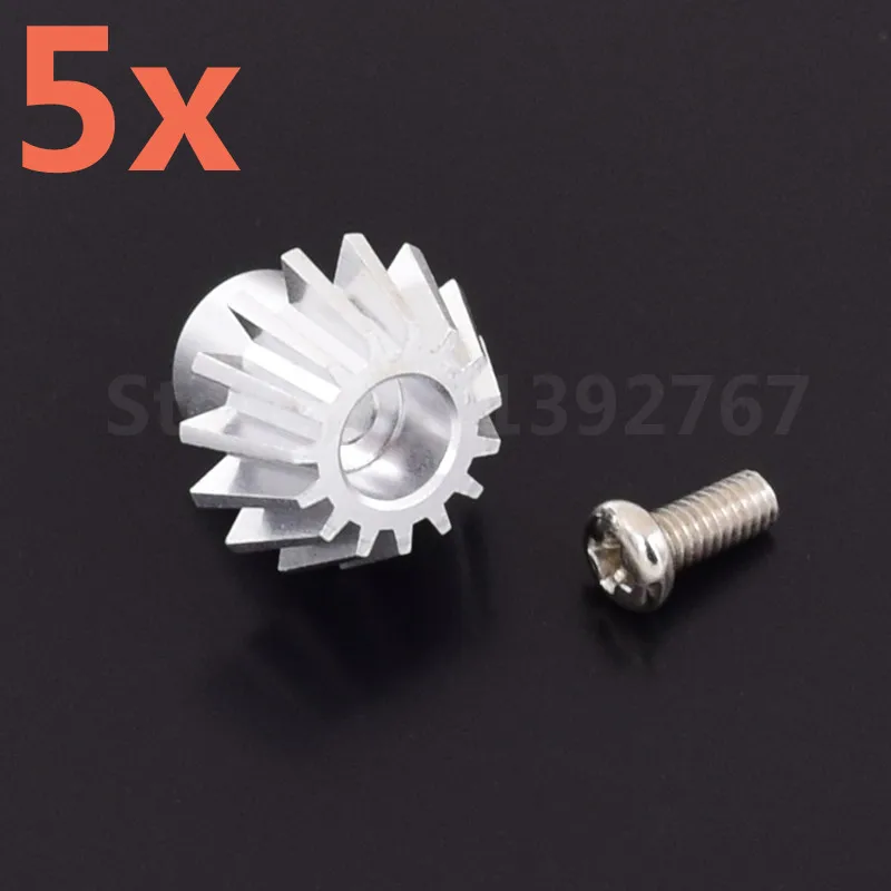 

5 Pieces RC Car Wltoys 1/18 Scale Models 4WD A949 A959 A969 A979 k929 7075 Aluminum Alloy Drive Driving Gear 15T 2.5*6mm Screw