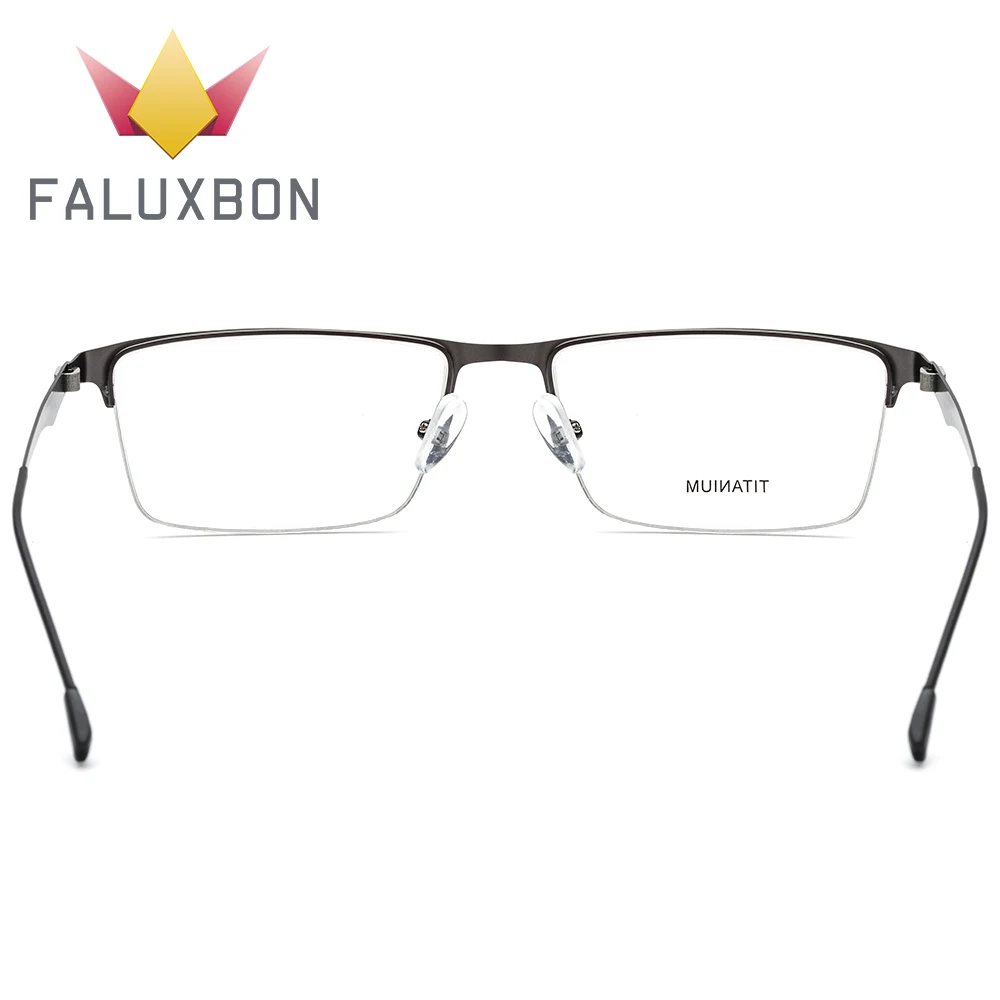 Полу прямоугольные без ободка оптический рецепт очки для мужчин Титан сплав при