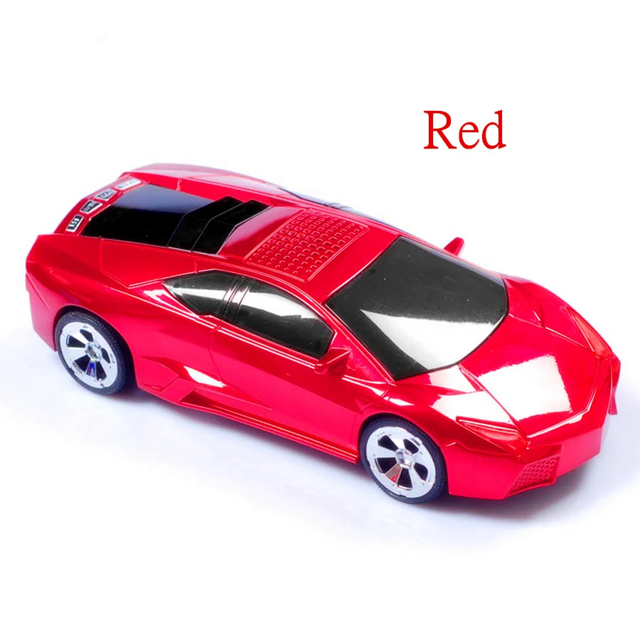 Red Портативная модель мини-автомобиля, колонки с fm-радио, автомобильная форма, поддержка USB, TF карта, стерео MP3 музыкальный плеер, бас, подарок для детей, звуковая коробка - Цвет: Red