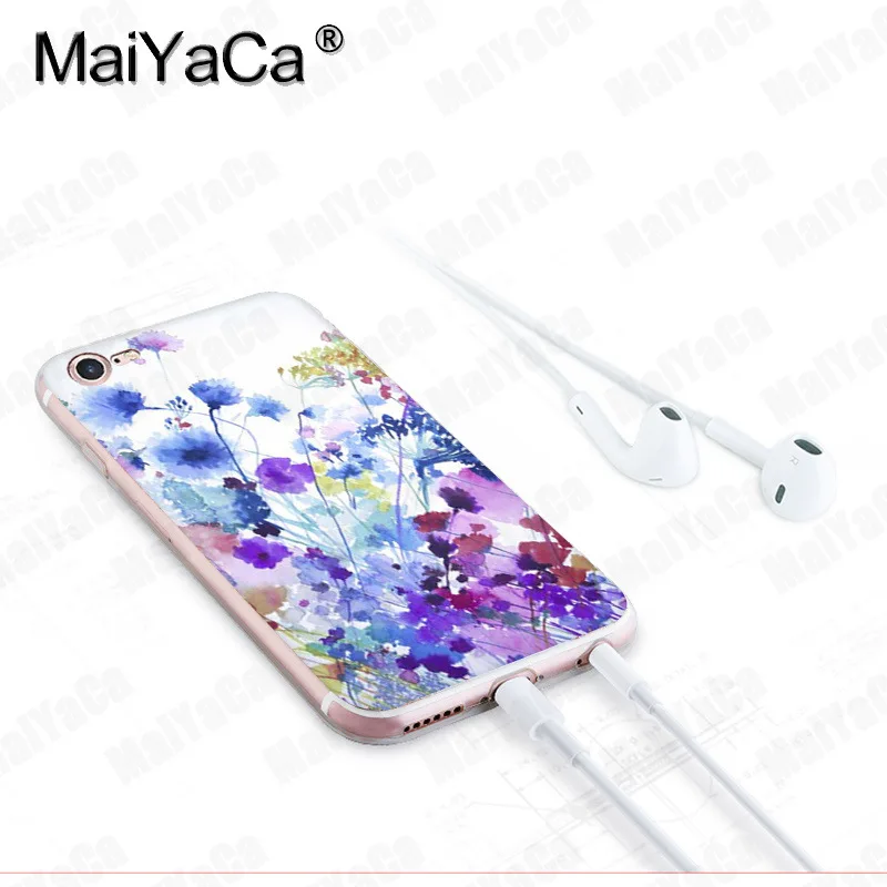 Чехол MaiYaCa для iphone 7 6 X акварельный цветок Одуванчик лаванда чехол телефона iPhone 8 6S