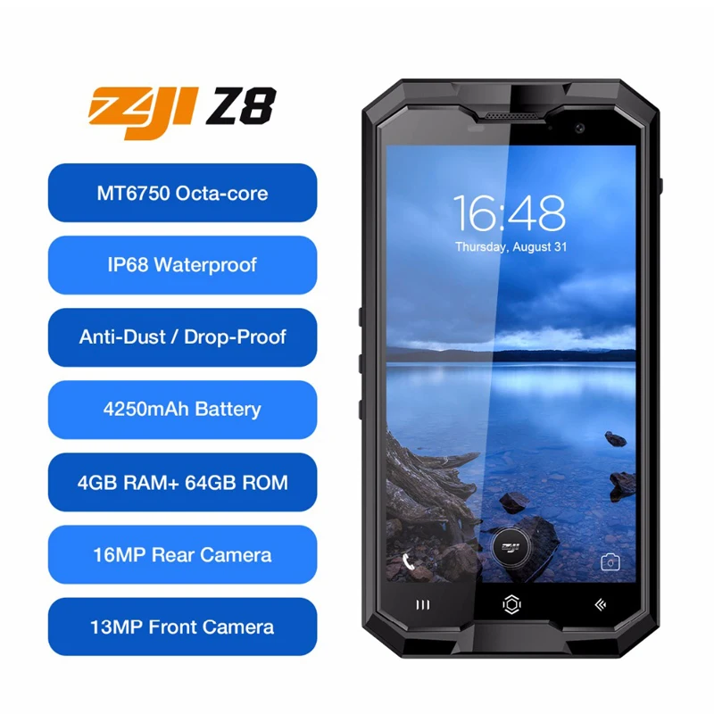 HOMTOM зоджи Z8 IP68 4G Водонепроницаемый смартфон B Оперативная память 6 Встроенная 5 0