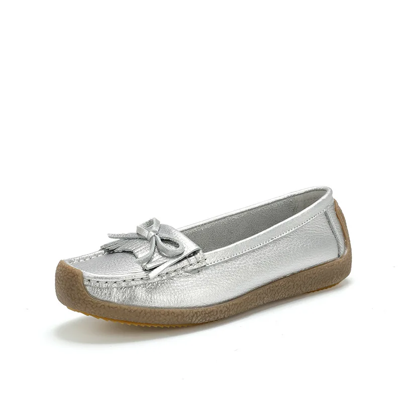 2019 г. обувь Модные женские лоферы женская повседневная из натуральной кожи с