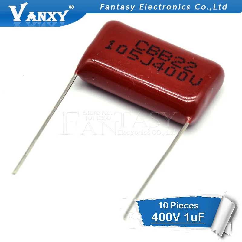 10 шт. 400V105 1 мкФ шаг 20 мм 400 в 105 1000NF CBB полипропиленовый пленочный конденсатор|film