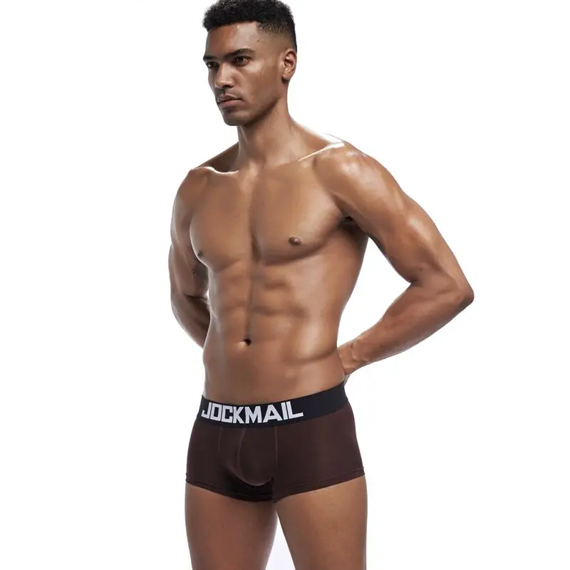 JOCKMAIL, новинка, сексуальное мужское нижнее белье, боксеры, шорты, мужские трусы, дышащие, ледяной шелк, мужские трусы, cuecas, Гей Нижнее белье