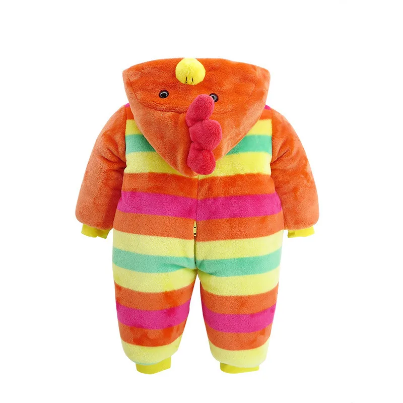

Baby Boy Clothes Baby Girl Clothes Red Long Sleeve Cute Cartoon Winter Thicker Rompers Cock Hat Jumpsuits for Newborn Wholesaler