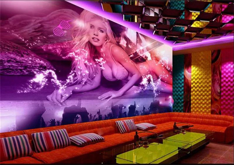 3d обои для комнаты пользовательские нетканый стикер стены DJ красота ночной клуб