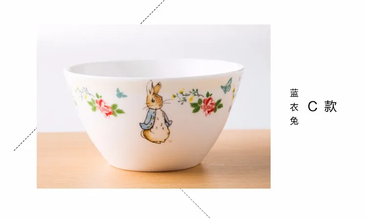 4 дюймовые Керамические Чаши в японском стиле Zakka, милые детские десерты, фарфоровые чаши для завтрака, Мультяшные столовые приборы с рисунком кролика