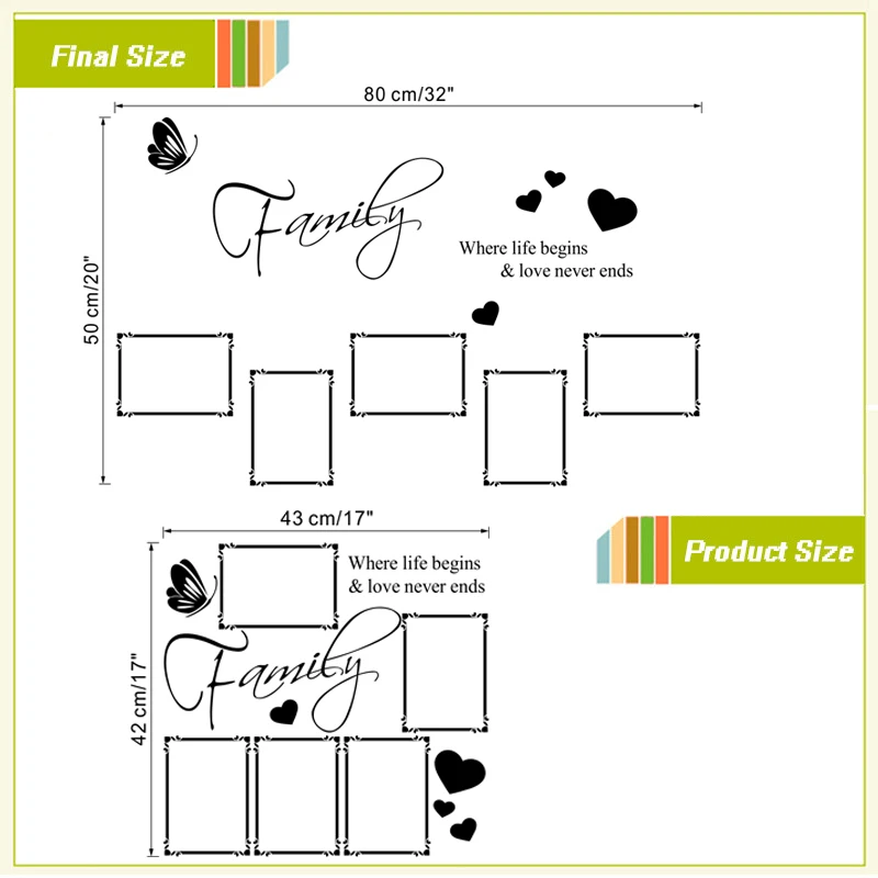 Виниловая фоторамка с семейными цитатами настенные наклейки декор для гостиной