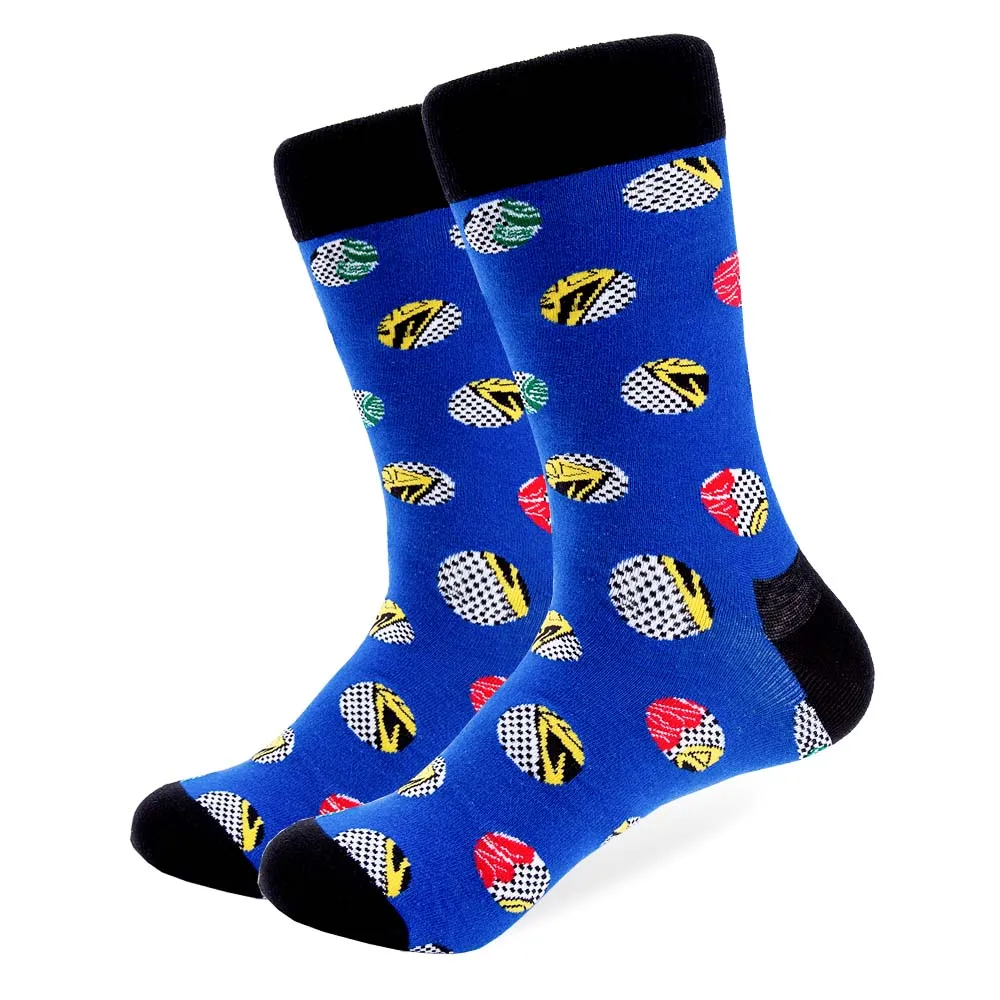 10 Pairs/lot Colorful Combed Cotton Socks Men's Long Tube Funny Shark Skull Panda Pattern High Quality Crazy Casual | Мужская одежда