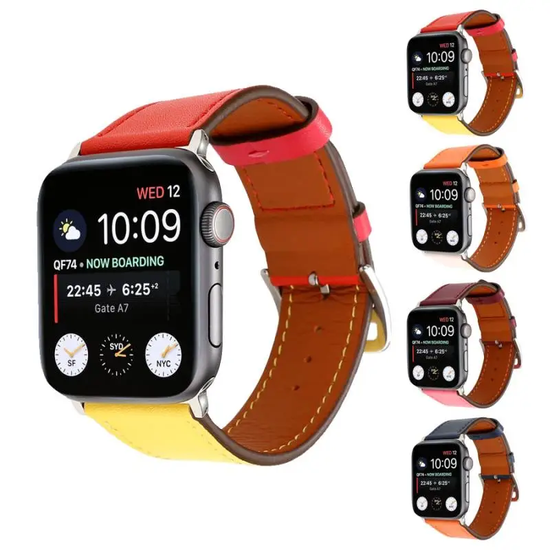 Один тур спортивный ремешок для наручных часов Apple Watch Series 4/3/2/1 Натуральная кожа