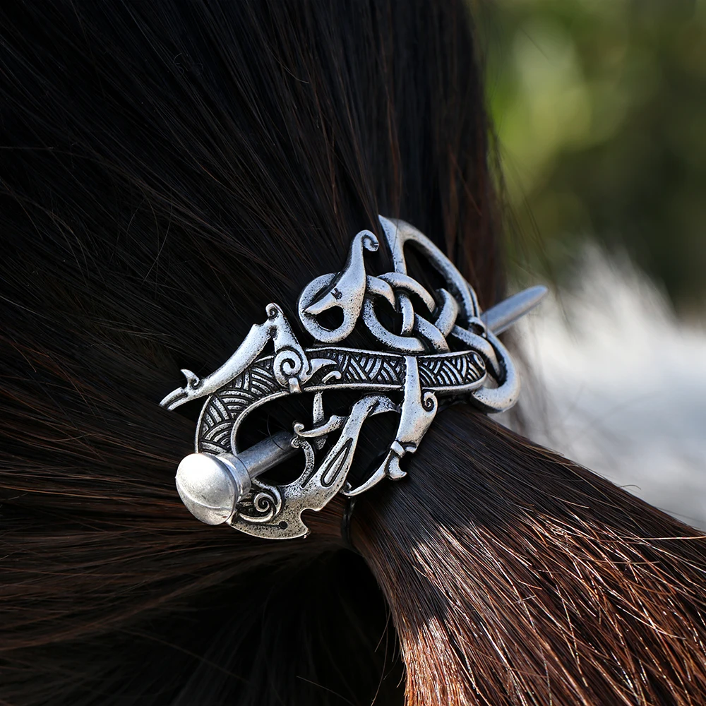 Заколки для волос в античном стиле с изображением дракона викинга|jewelry accessories|antique