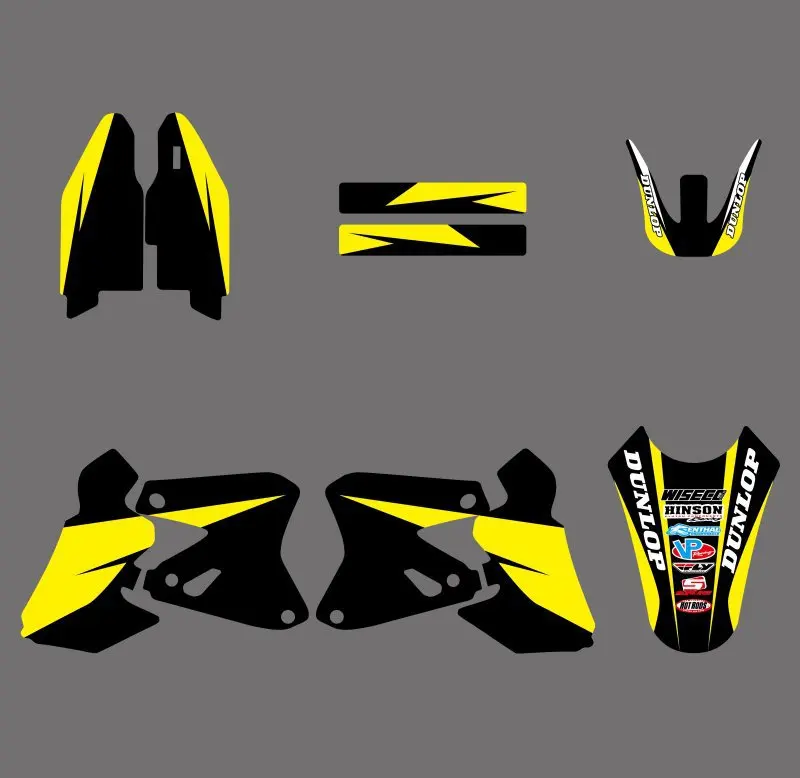 0359 желтый и белый Новый стиль КОМАНДА ГРАФИКА фоны наклейки для Suzuki DRZ400 DRZ 400 2000-2012