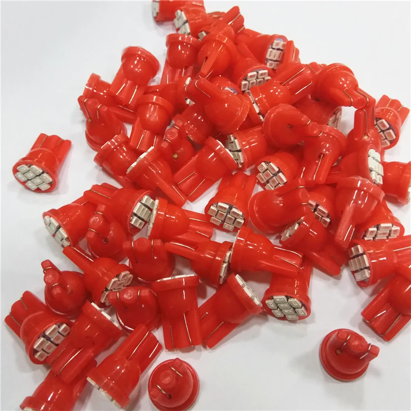 100 шт. автомобильные мигающие светодиодные лампы T10 8 smd 1206 светодиодов 8SMD
