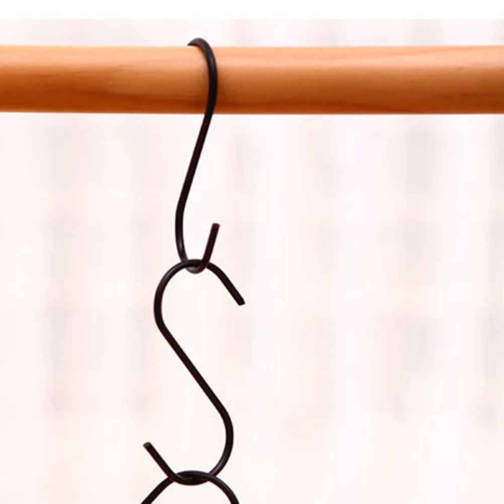 3 шт. форменные Крючки из нержавеющей стали S кухонные Rustproof S тип крючки для подвешивания кастрюль чашки сумки полотенца(черный