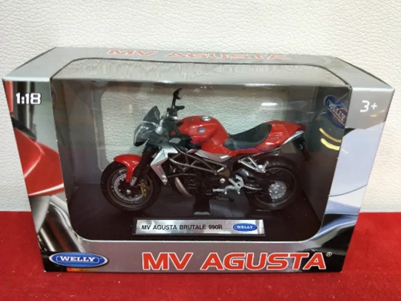 Модель мотоцикла WELLY в масштабе 1/18 модель KAWASAKI KLR650 SUZUKI GSX-R750 MV AGUSTA BRUTALE 990R литая