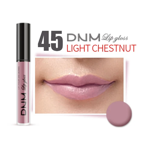 45 LIGHT CHESTNUT DNM сверкающий блеск для губ, помада, оттенок, увлажняющий блеск, макияж, жидкий блеск для губ, помада, макияж, 52 цвета, блестящая краска, брендовая косметика - Цвет: 45 LIGHT CHESTNUT