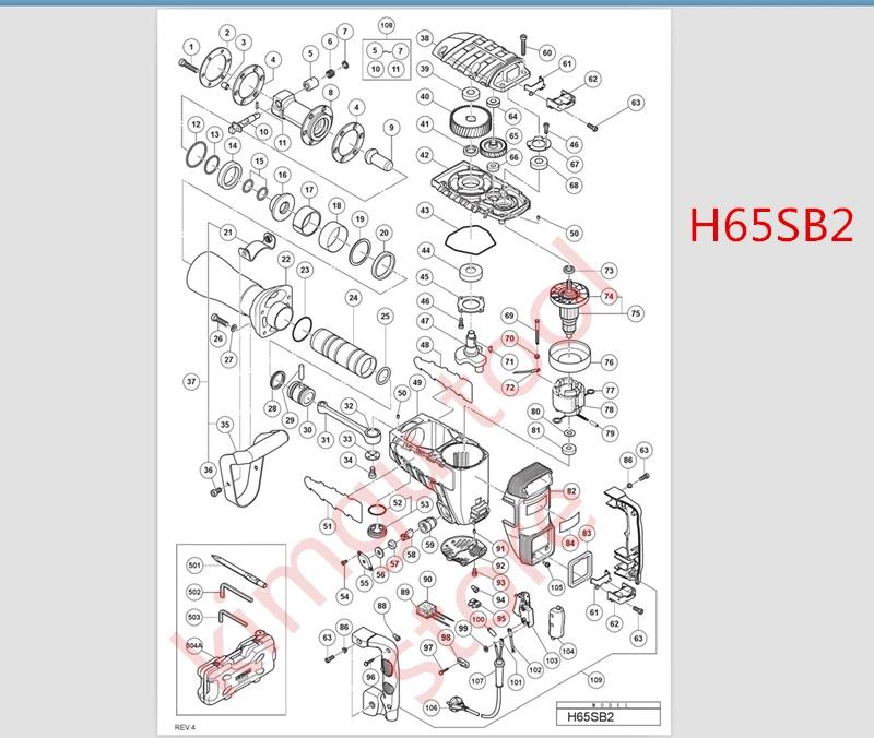 220V-230V STATOR ASS'Y Replace for Hitachi 340259E 340259K H65SD H65SC H65SD2 H65SB2 H-65SC Field Stator enlarge