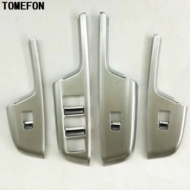 Для Honda City LHD ABS Chrome углеродного волокна двери внутренняя подлокотник Выключатель стеклоподъемник боты ручка отделкой стикеры 4 шт
