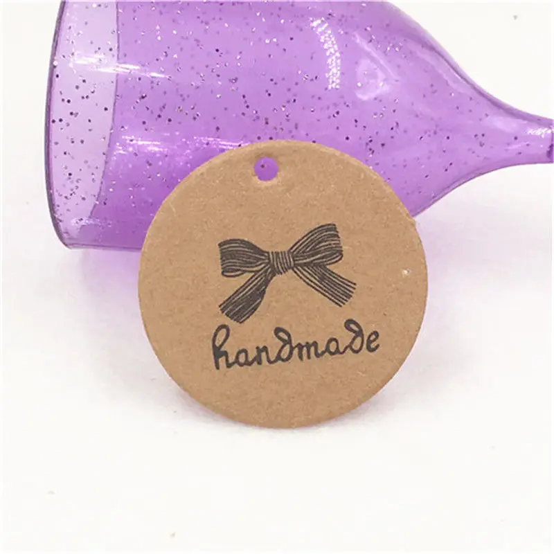 

500Pcs/Lot Lovely Tree Shape Round Paper Hang Tags For Great Event Holiday Gifts Bags Supplies Packing Price Tag Note Cake Label