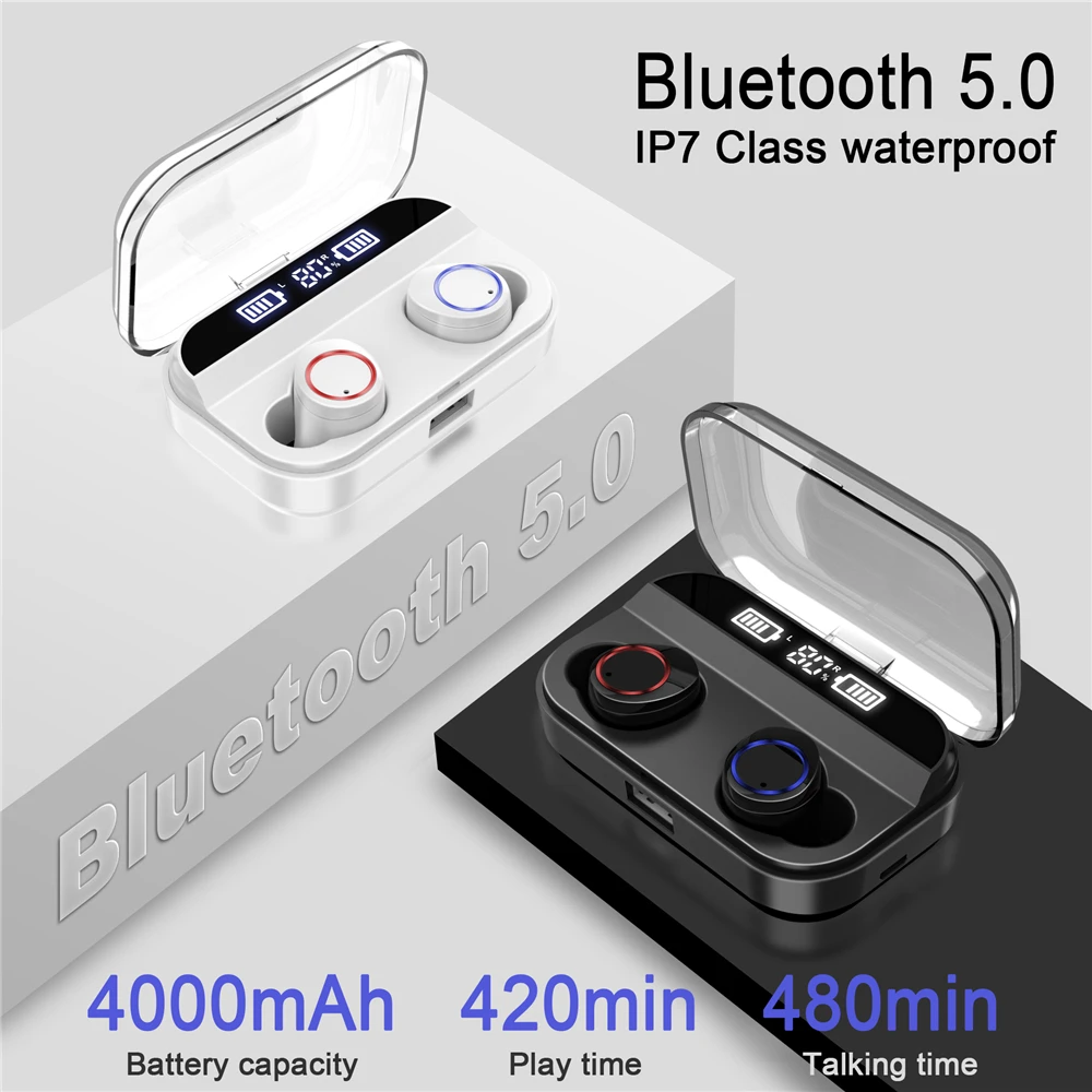 X11 TWS беспроводные наушники Bluetooth 5,0 с сенсорным управлением спортивные стерео наушники IPX7 водонепроницаемый светодиодный дисплей 3500 мАч наушники