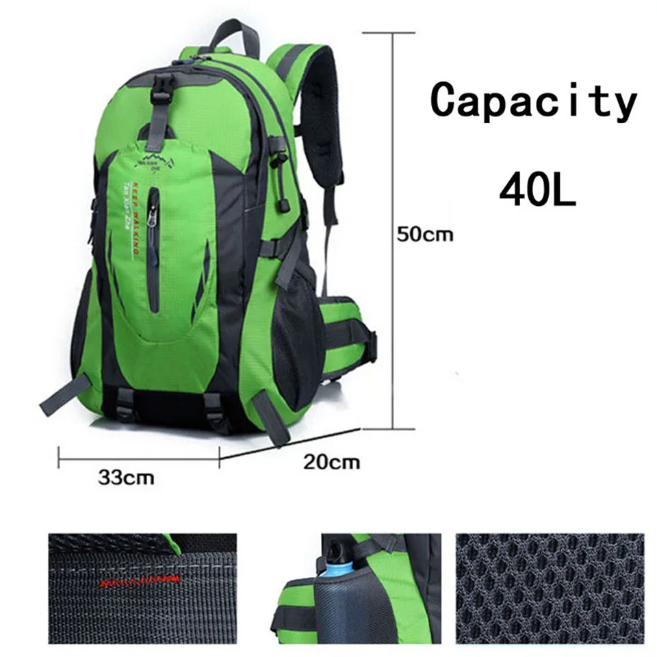 

40L Rucksack Men Women Sport Bag Outdoor Hiking Backpack Mountaineering Travel Climbing Bag Camping Backpacks Waterproof Bags
