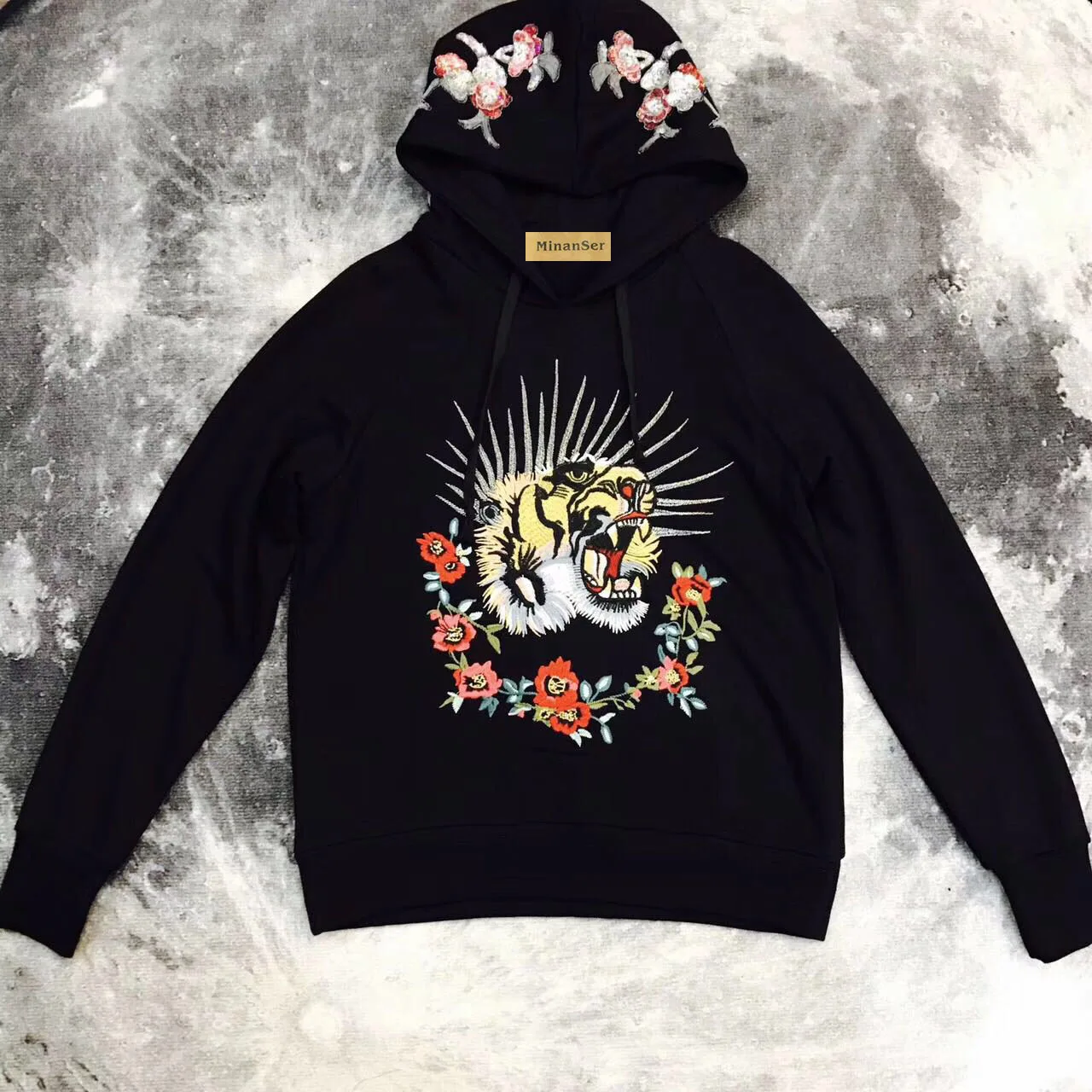 2018 Женская Новая Осенняя Высококачественная хлопковая толстовка с круглым