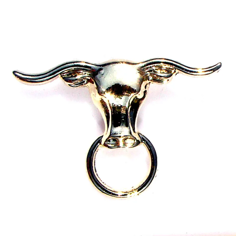 Новая трендовая металлическая подвеска в виде Головы Быка longhorn, брошь на булавке, модный держатель для очков, значок, брошь, унисекс, ювелирное изделие, 6 шт. х