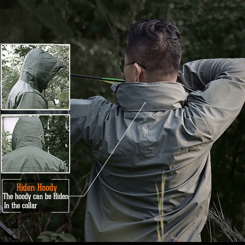 Мужская водонепроницаемая ветрозащитная куртка Военная Тактическая ветровка с