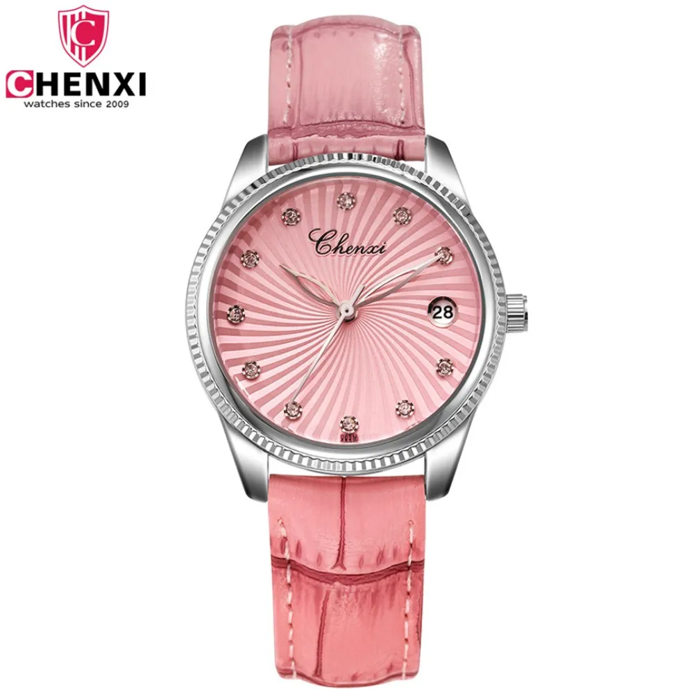 

CHENXI Fashion Women Watches Women Quartz Watch Ledies Leather Strap Rhinestones Quartz watches Female Casual Gold Wristwatches
