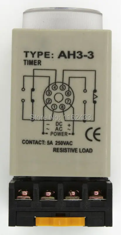 AH3-3 AC 220V On-delay SPDT с мгновенным реле времени контакта разъемом серии AH3 220VAC таймер