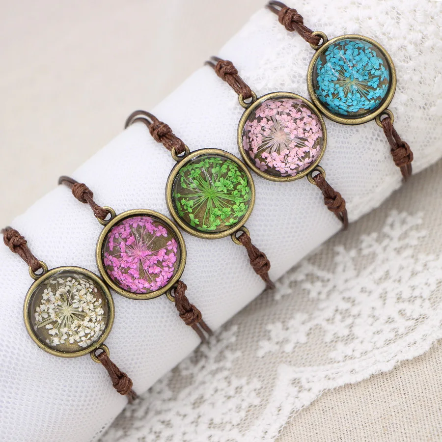 Женский кружевной браслет ручной работы babysдышащие с натуральными сушеными