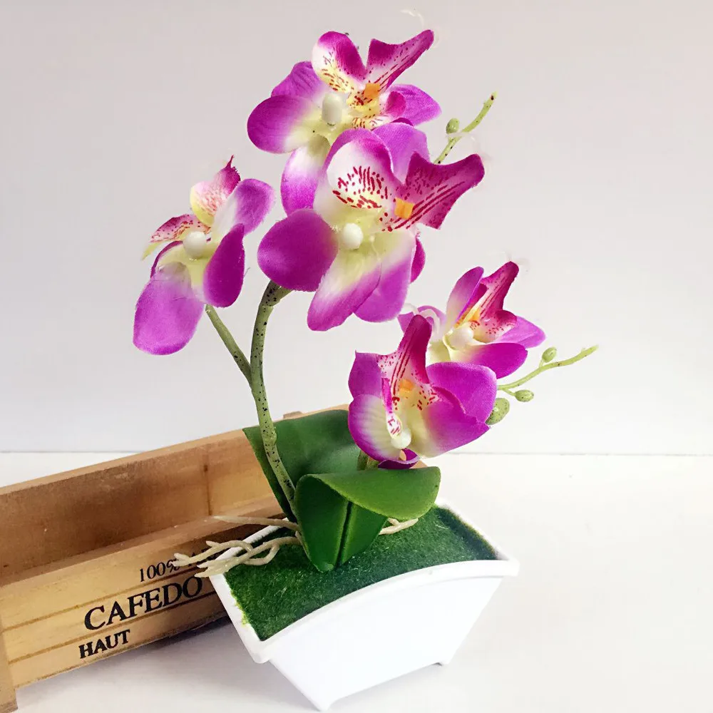 Двойная вилка ветка Бабочка Орхидея завод бонсай креативные искусственные цветы