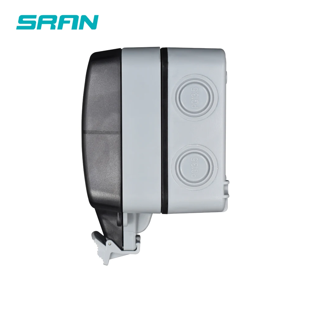 SRAN IP66 водостойкая наружная коробка настенная розетка 16A ЕС розетка с двойным usb-портом для зарядки внешняя установка