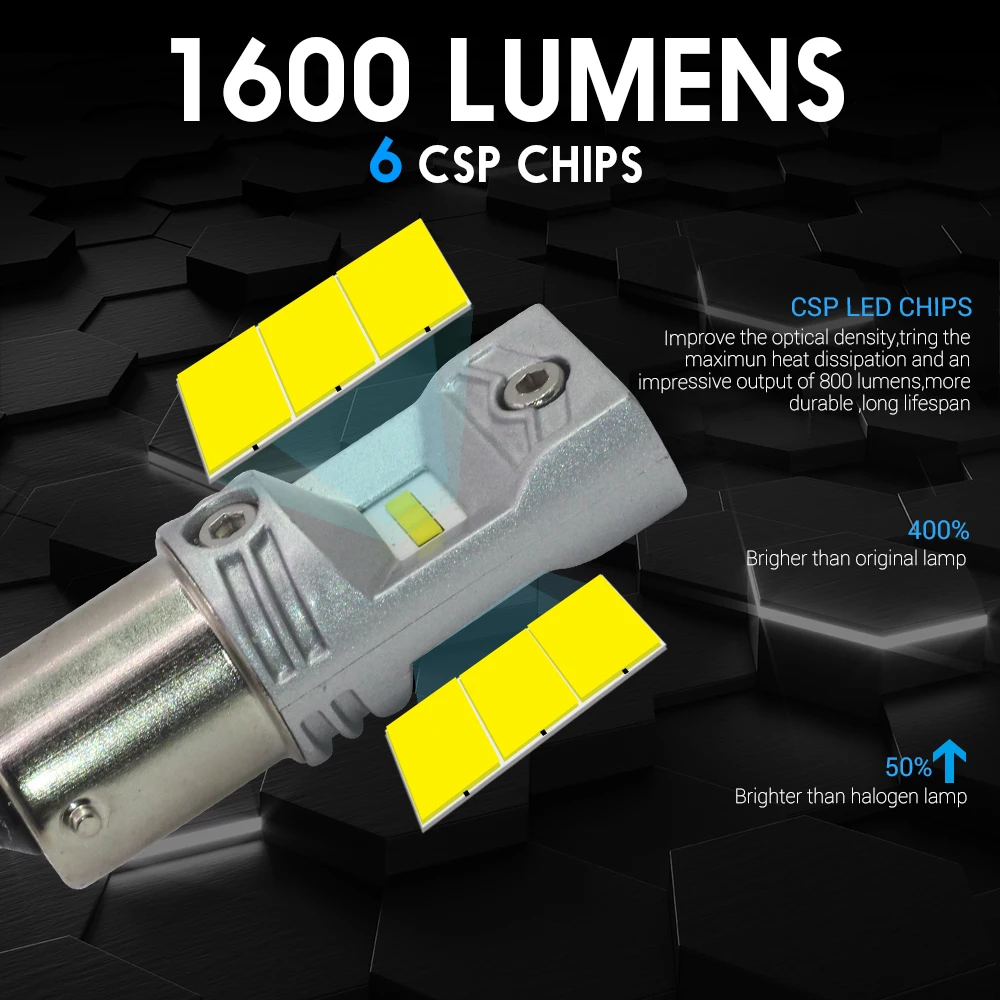 Cawanerl 1157 BAY15D 80 Вт 3200лм каждый комплект CSP Bead 6000 К белый 12 В автомобильная