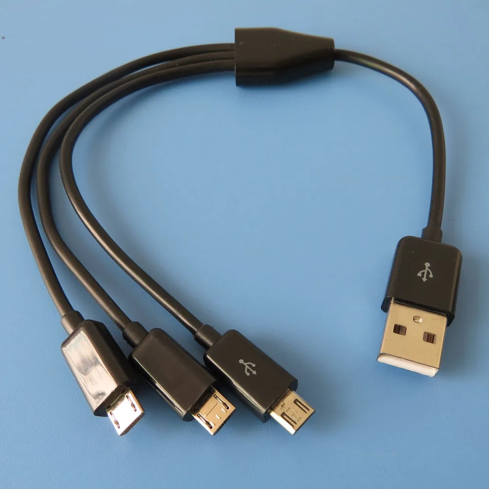 25 см 3 фута в 1 Micro USB кабель питания android устройства одновременно|Кабели питания| |