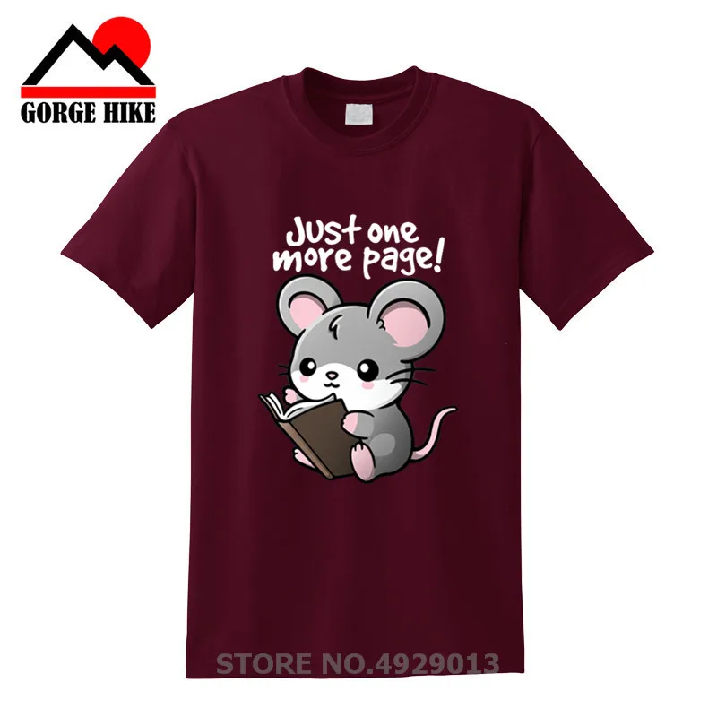 Новые футболки Kawaii Mouse Just One More Page book lover футболка с короткими рукавами круглым