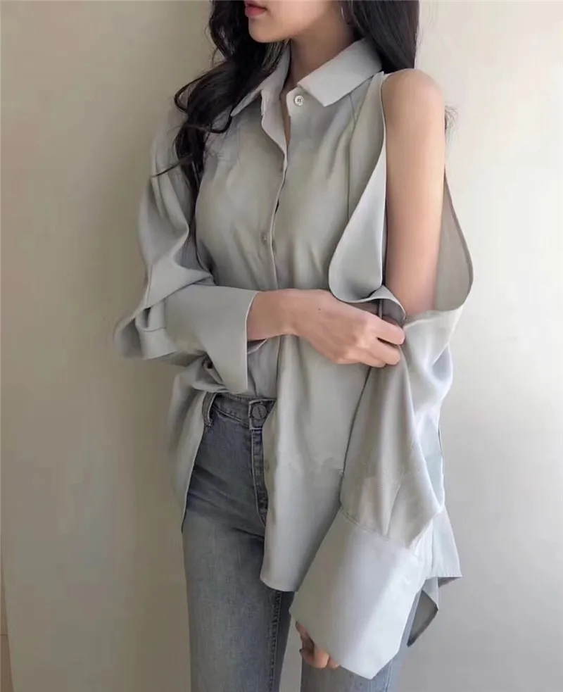 WHITNEY WANG 2019 Весенняя модная Уличная Сексуальная блуза с разрезом на спине бантом и
