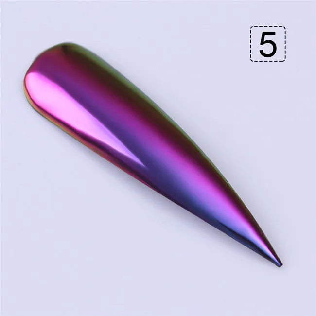 Color 5 Зеркало-Хамелеон Блестки для ногтей Пудра 0,5 г хромированный пигмент для маникюра украшения ногтей черный базовый цвет - Цвет: Color 5