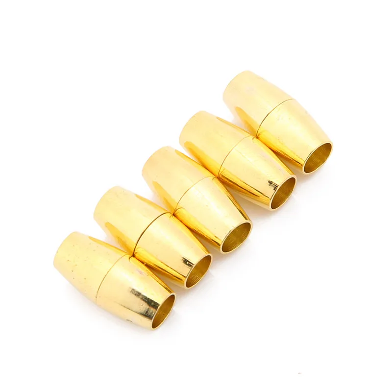 Sauvoo 5 pieces/lot Copper Strong Magnetic Clasp Gold KC Gunblack 5mm Round Leather Cord Connector for DIY Jewelry Making | Украшения и