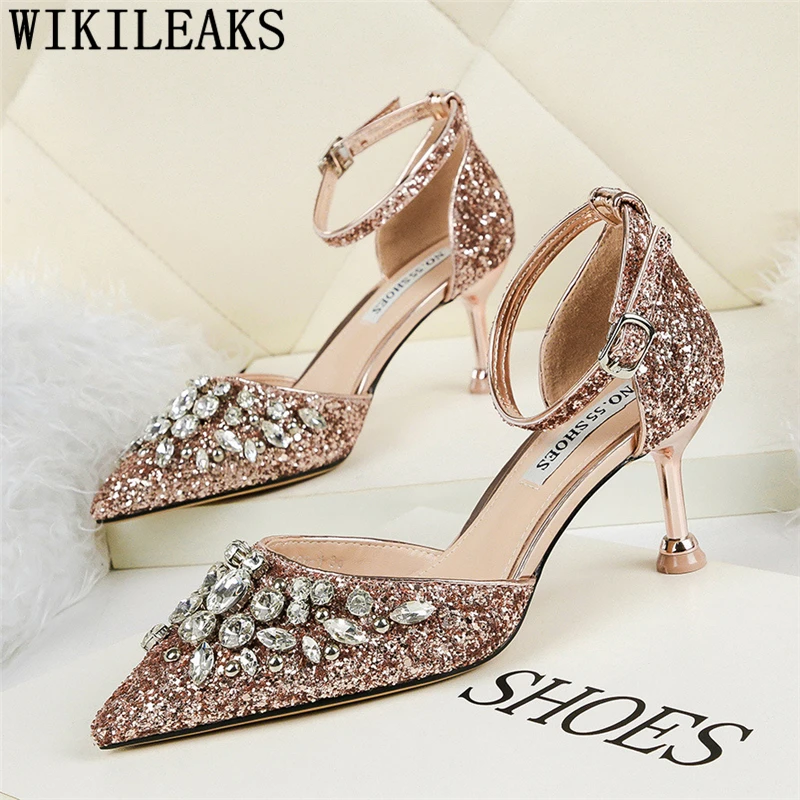Свадебная обувь Туфли mary Jane на каблуке со стразами свадебные туфли с кристаллами