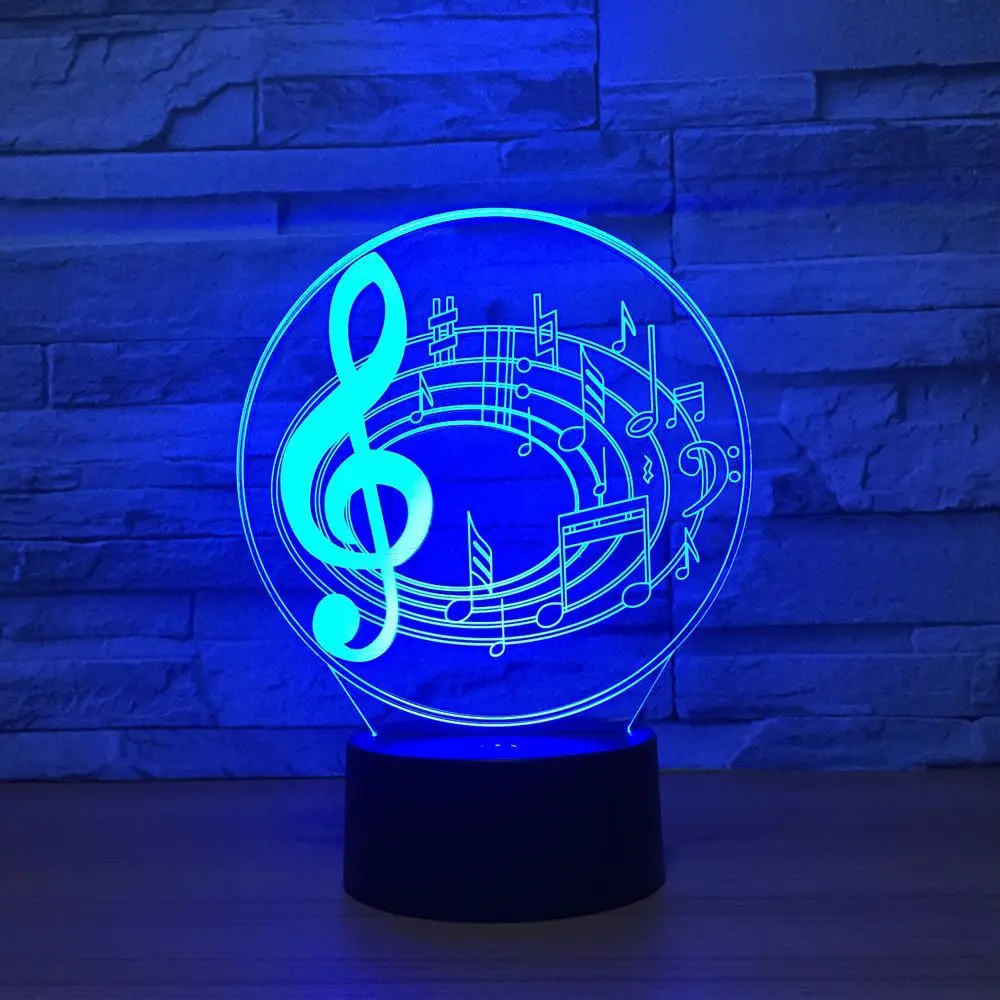 

Music Notes Creative LED 3D Night light USB Colorful Mood Desk Table Decorative Lamp Baby Sleepping Atmosphere Lamp Best Gifts
